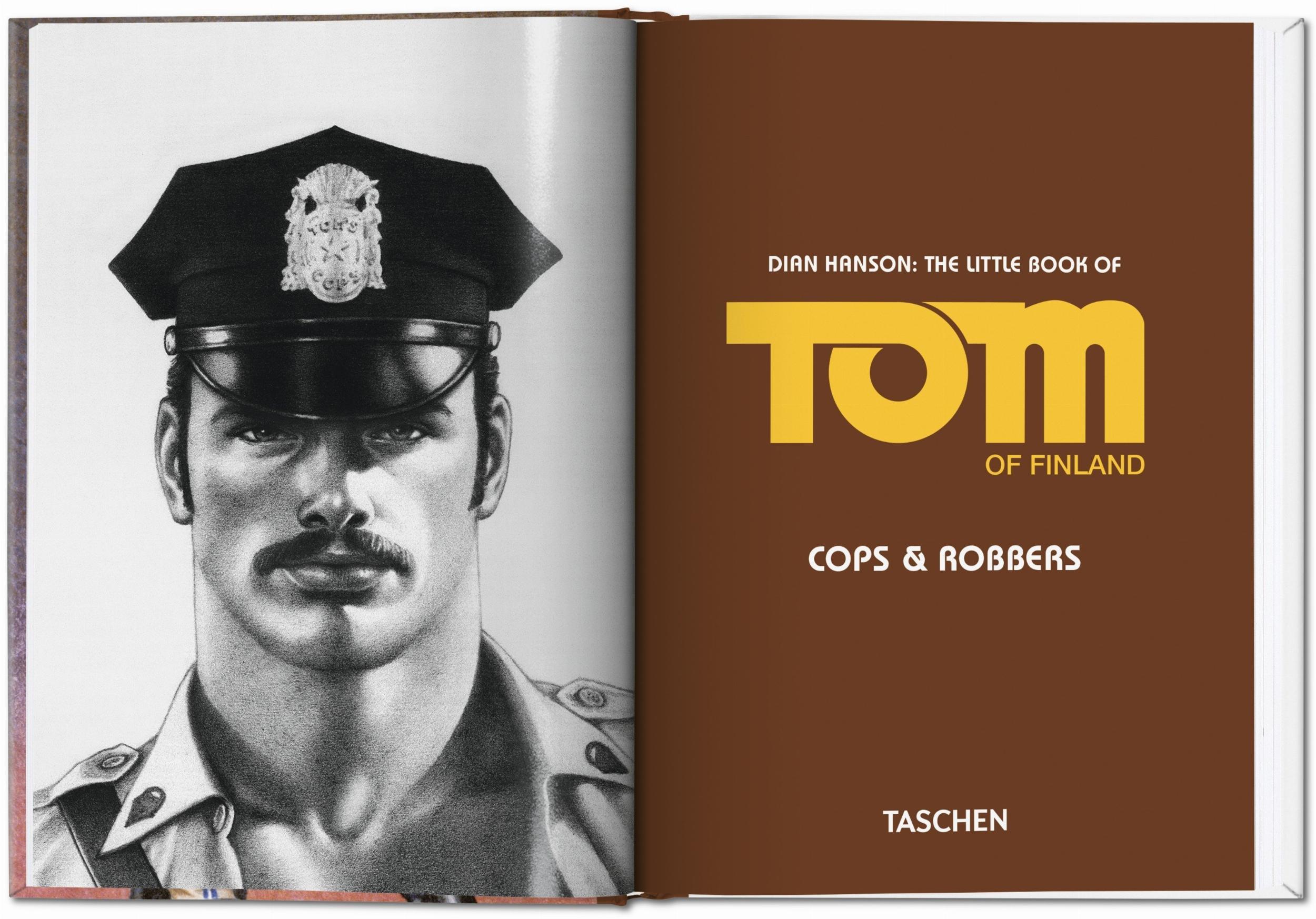 Cover des Buches The Little Book of Tom Cops & Robbers von Tom of Finland mit ikonischer Uniformästhetik