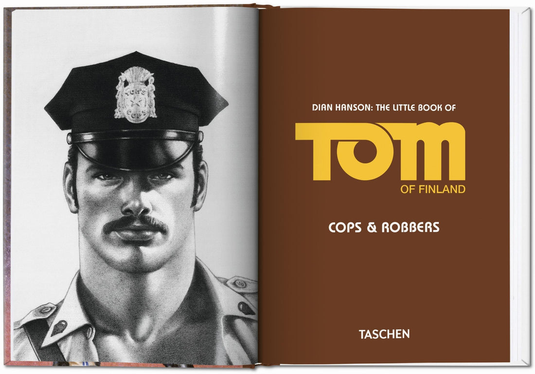 Cover des Buches The Little Book of Tom Cops & Robbers von Tom of Finland mit ikonischer Uniformästhetik