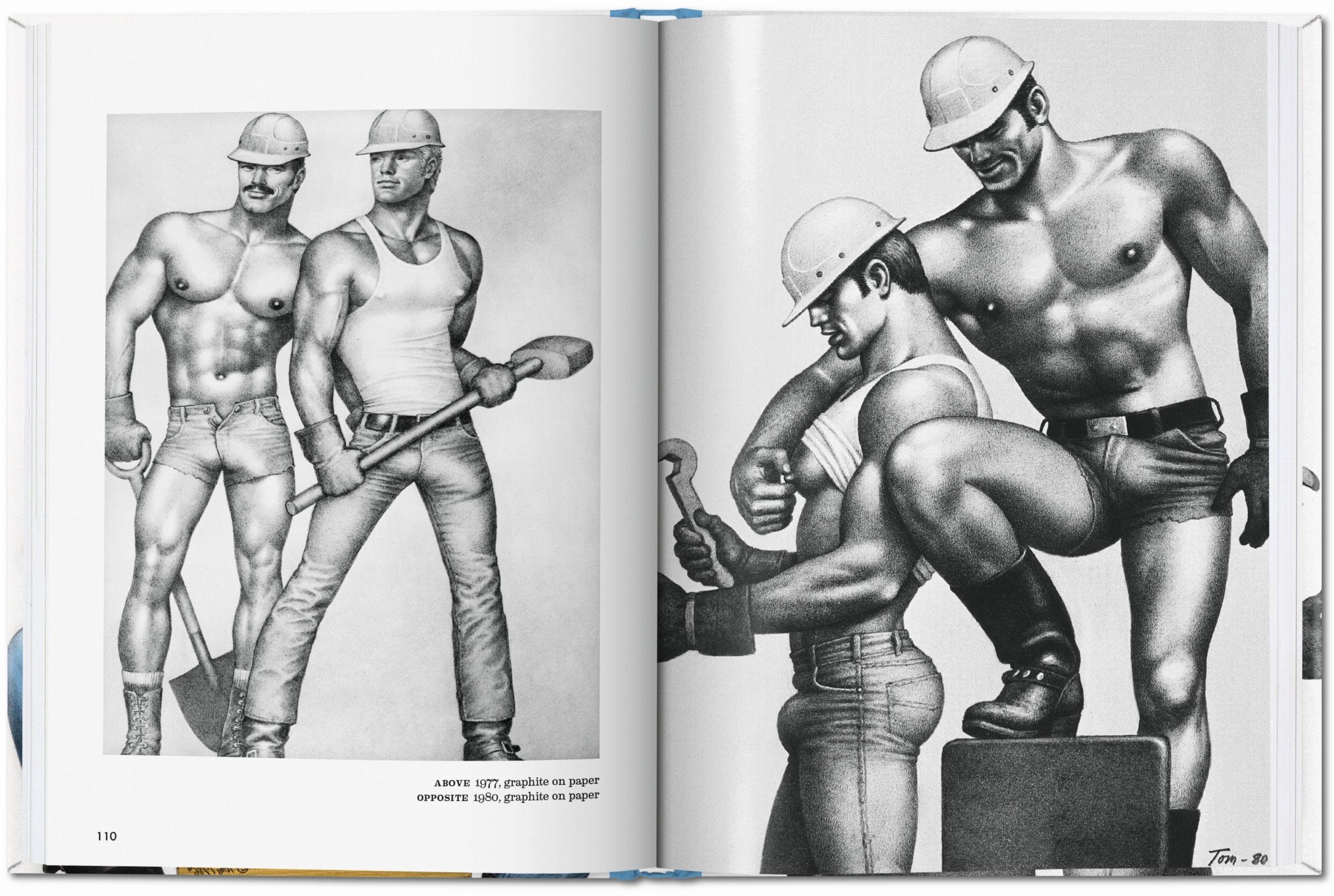 Archivskizzen von Bauarbeitern aus dem persönlichen Werk von Tom of Finland