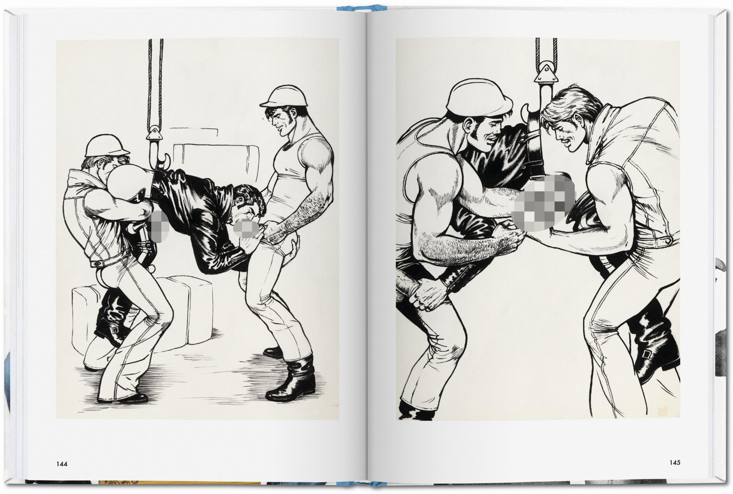 Archivskizze eines Arbeiter Mannes von Tom of Finland im typischen hypermaskulinen Kunststil mit Fokus auf Körperlichkeit und Kraft