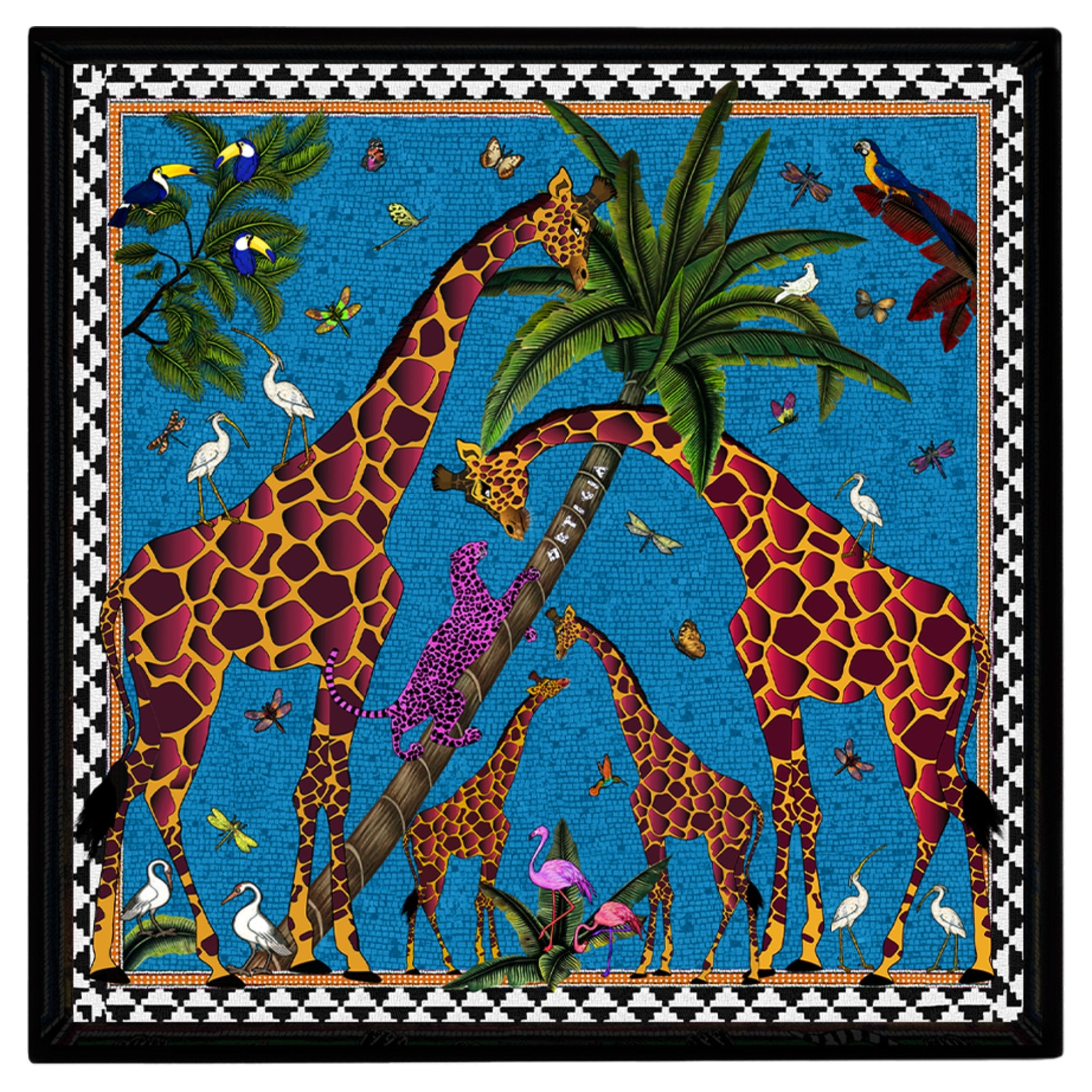 Tray Giraffe Blue 16x16cm als dekoratives Wohnaccessoire