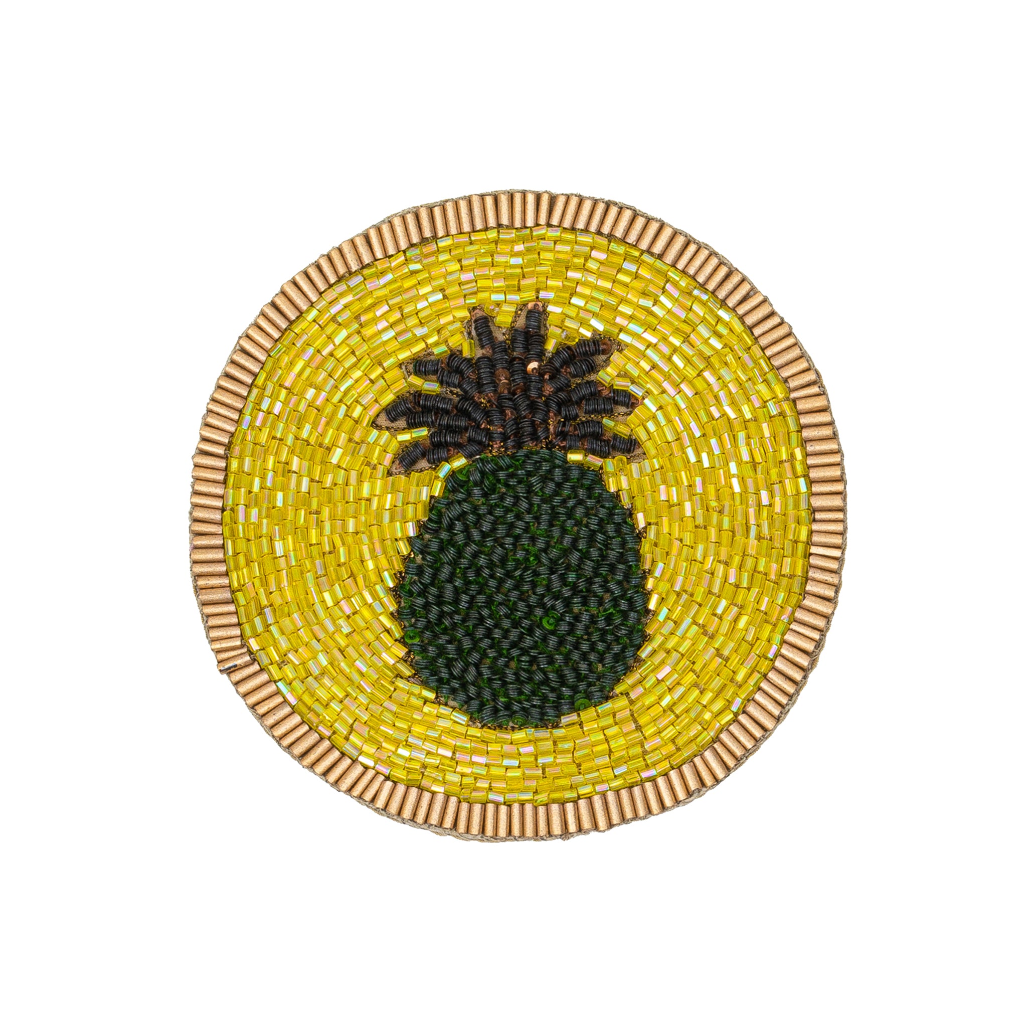 Untersetzer "Pineapple" – handbestickt mit Glasperlen von Joanna Buchanan