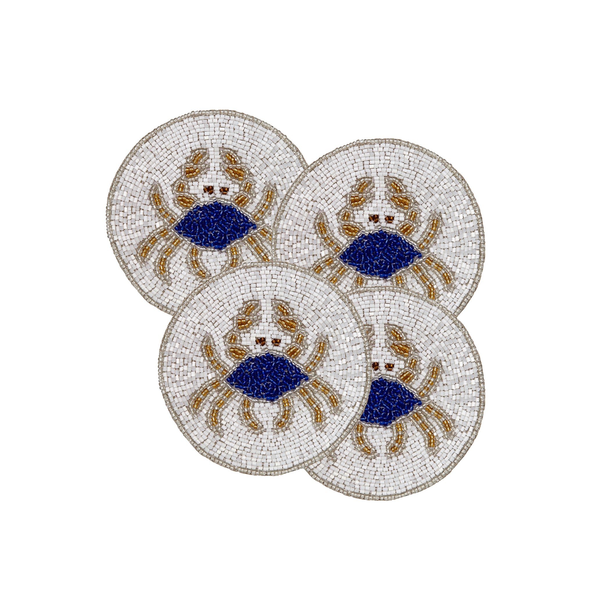 Untersetzer "Crab" – handbestickt im 4er-Set von Joanna Buchanan