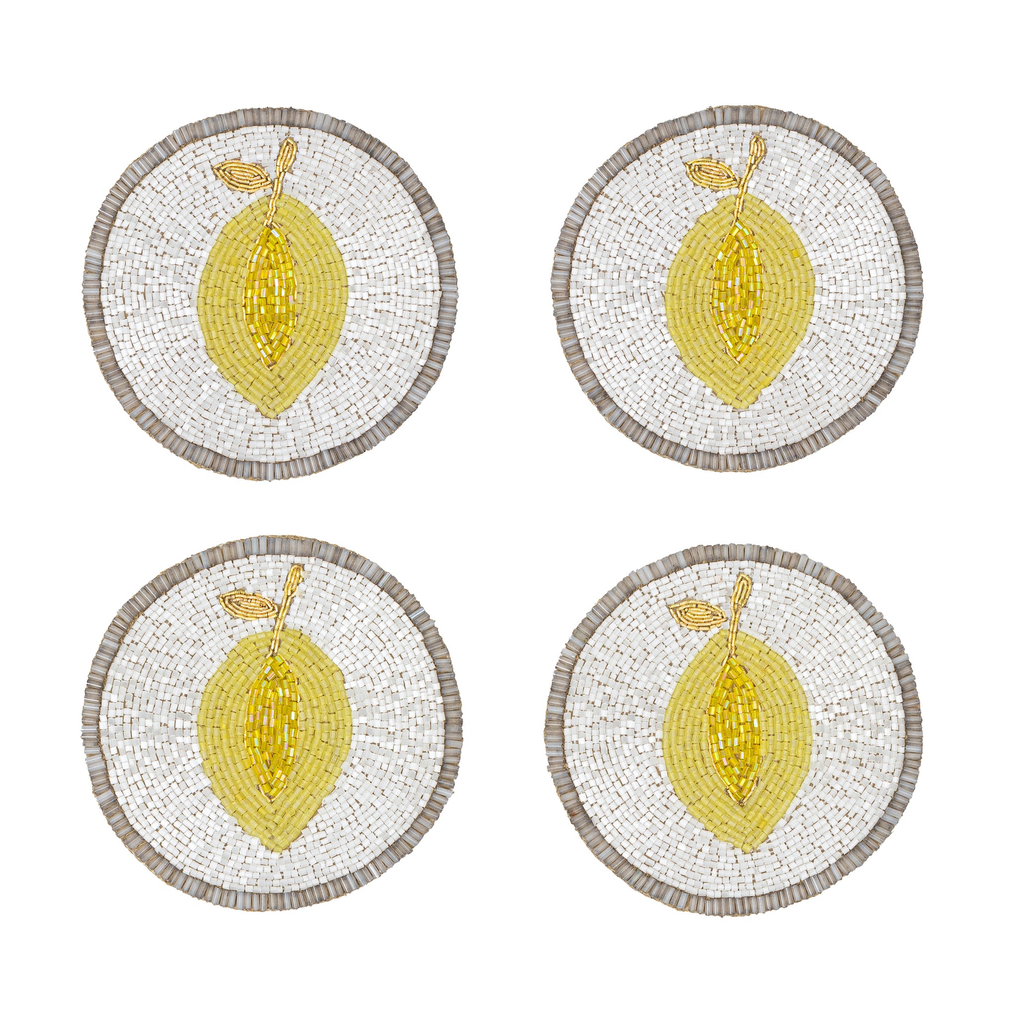 Untersetzer "Lemon" – handbestickt im 4er-Set von Joanna Buchanan