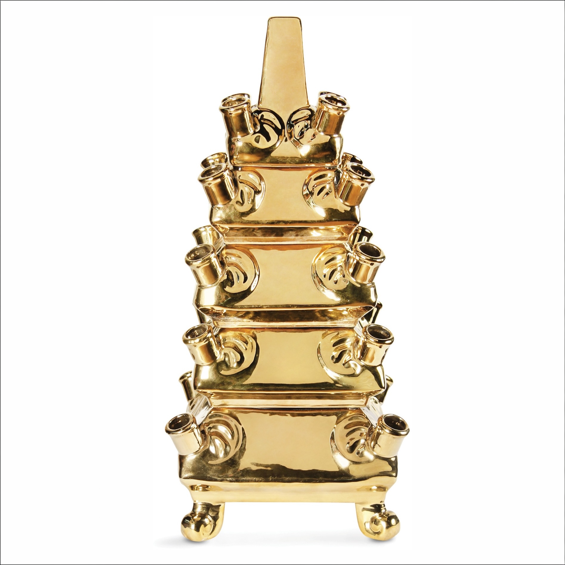 Vase Layer Gold – Designvase aus Porzellan