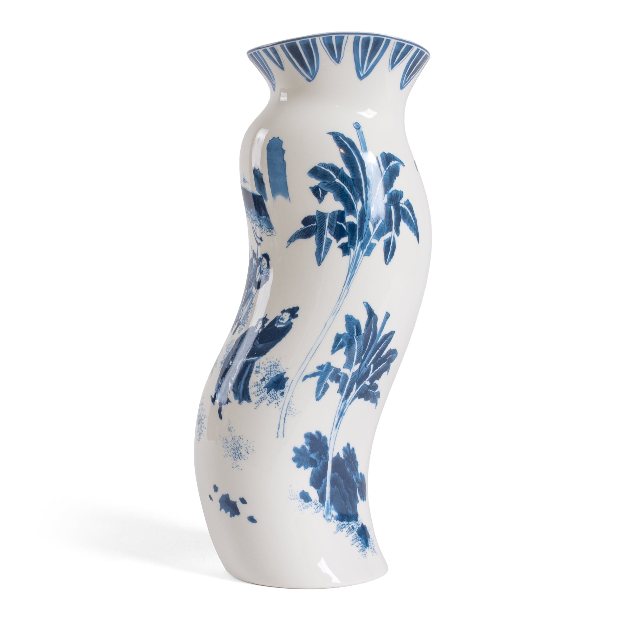 Nahaufnahme der KING WEN Vase mit orientalischem Motiv