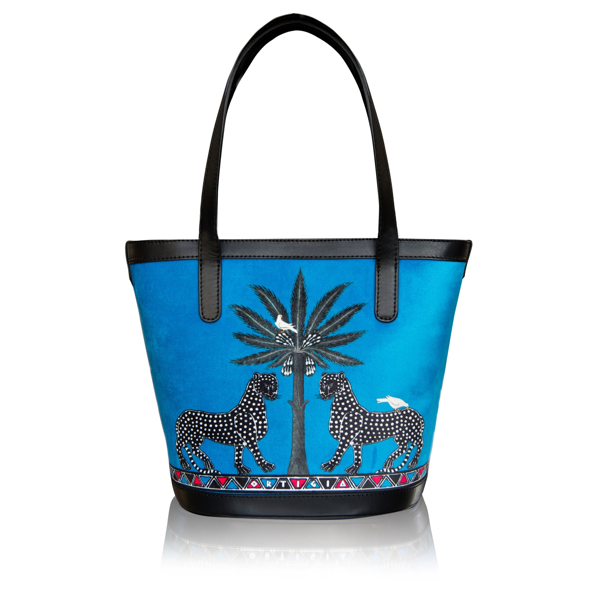 Velvet BUCKET BAG in Blau von Ortigia Sicilia