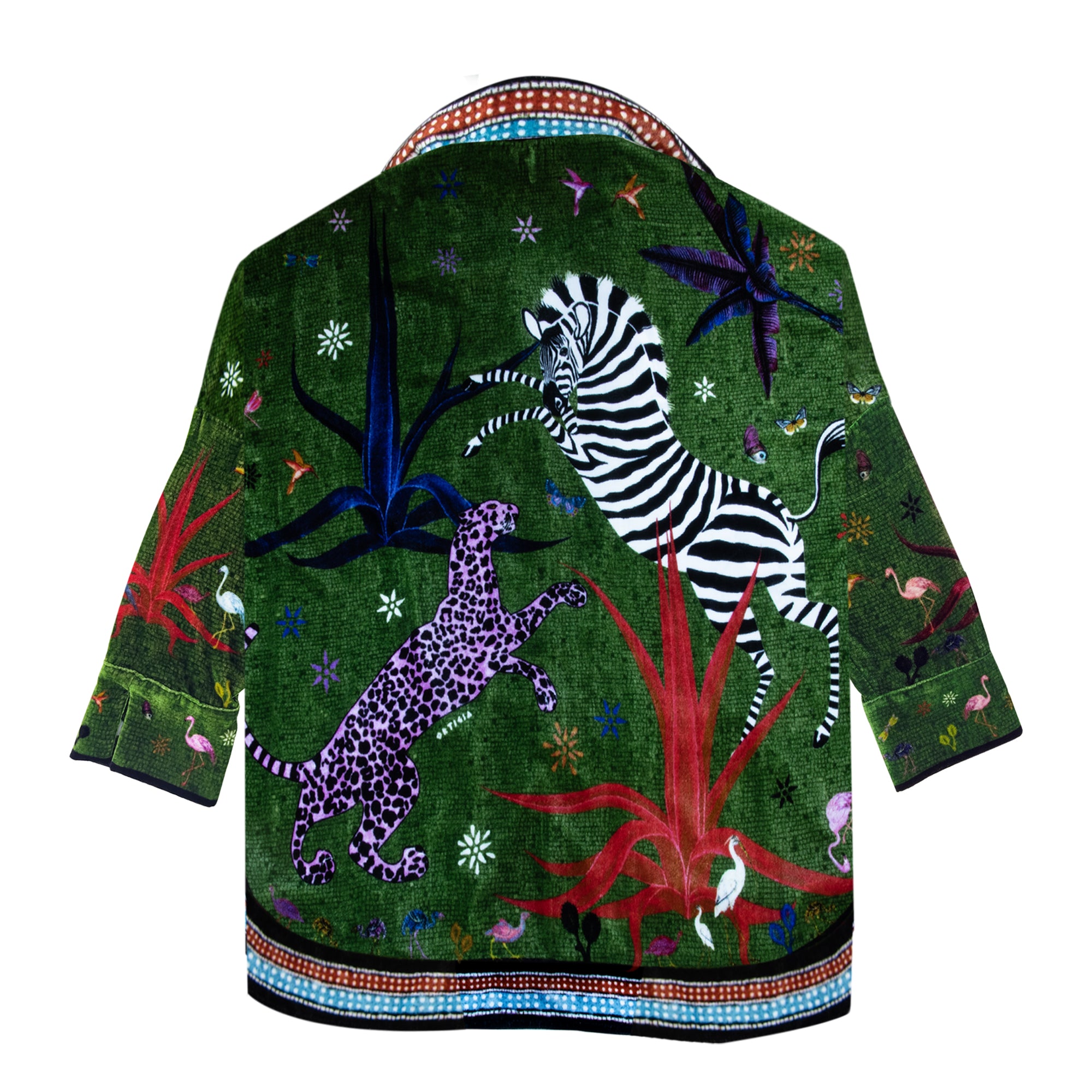 Samt Shirt JUNGLE grün der marke Ortigia Sicilia