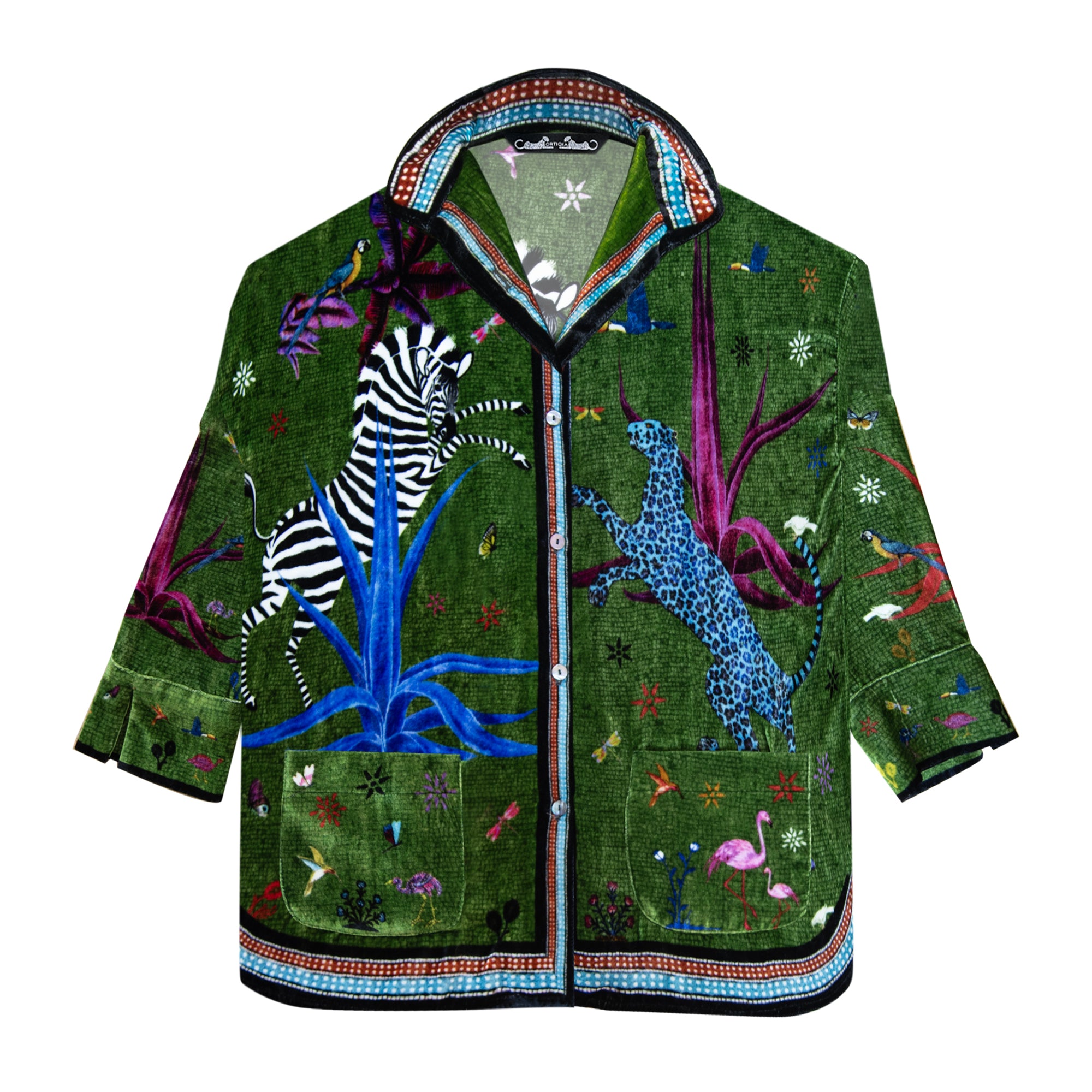 Samt Shirt JUNGLE grün der marke Ortigia Sicilia