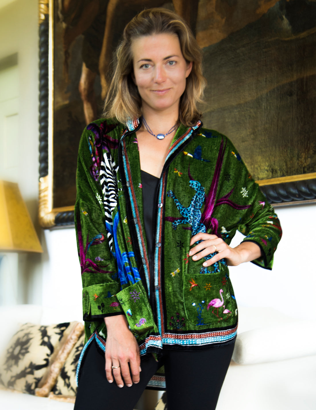 Samt Shirt JUNGLE grün der marke Ortigia Sicilia