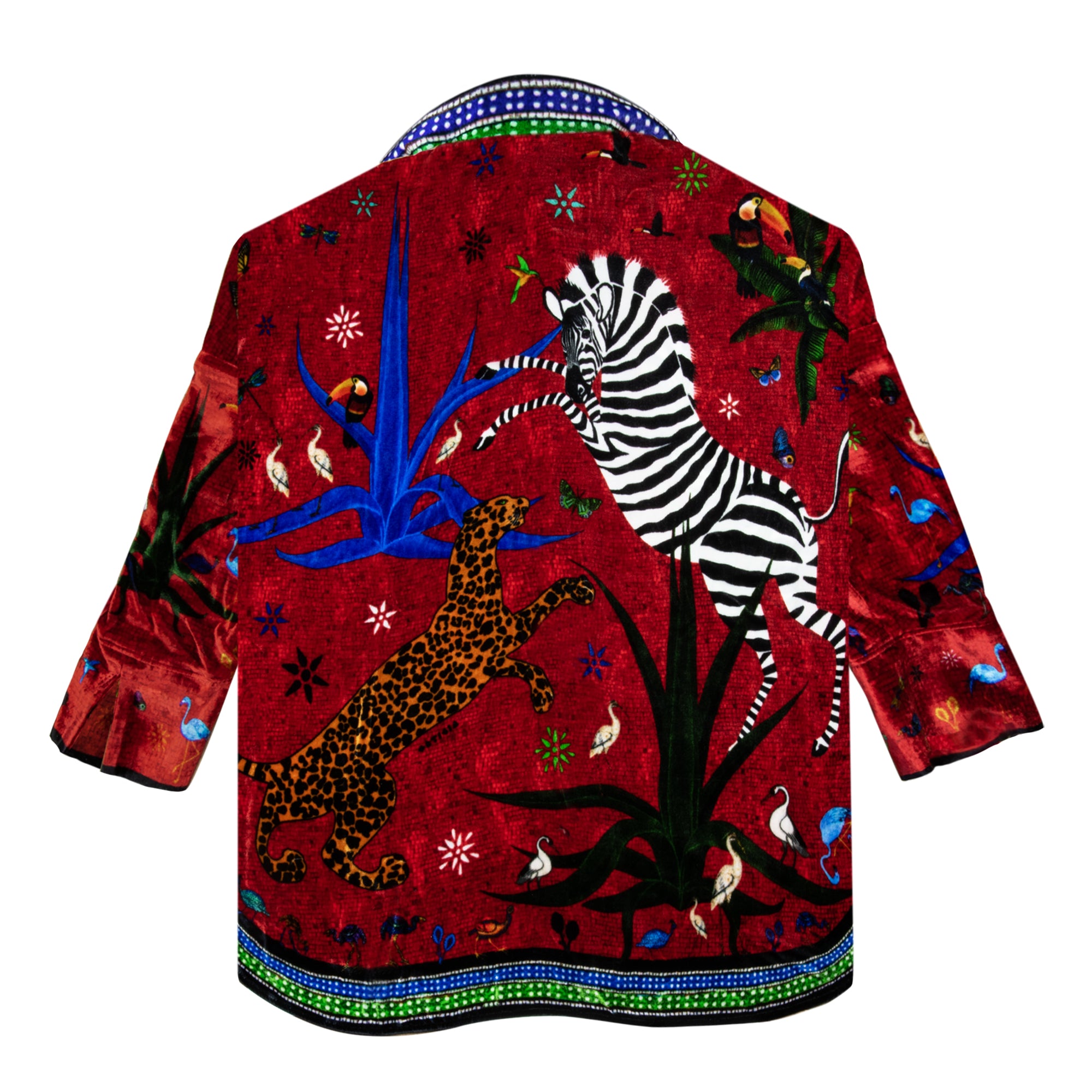 Samt Shirt JUNGLE Red der Marke Ortigia Sicilia