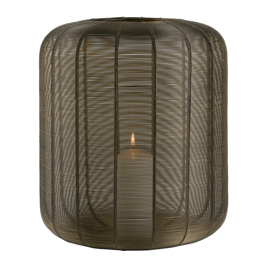 Großes Knokke Windlicht in Schwarz und Gold