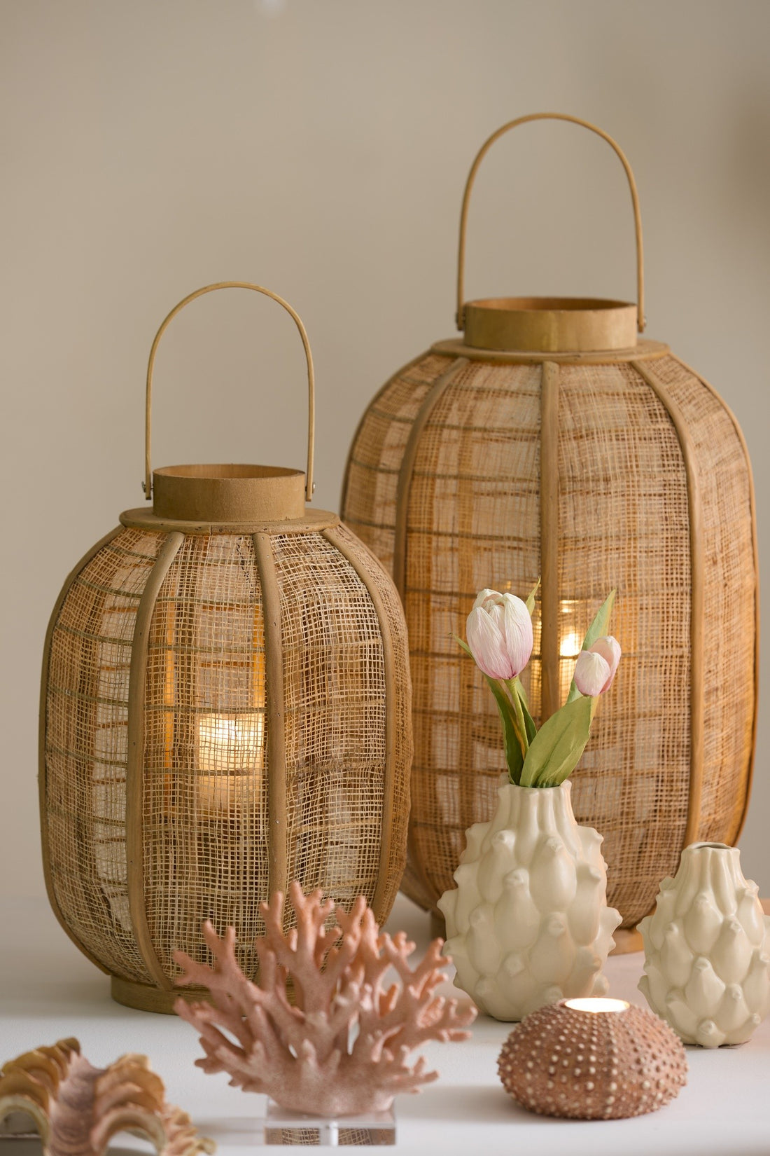 Windlicht CIVENNA von Light & Living im Boho Stil aus Naturmaterial