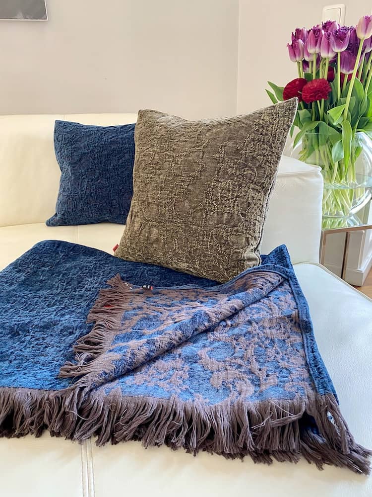 Plaid & Kissen ROMA denim blau