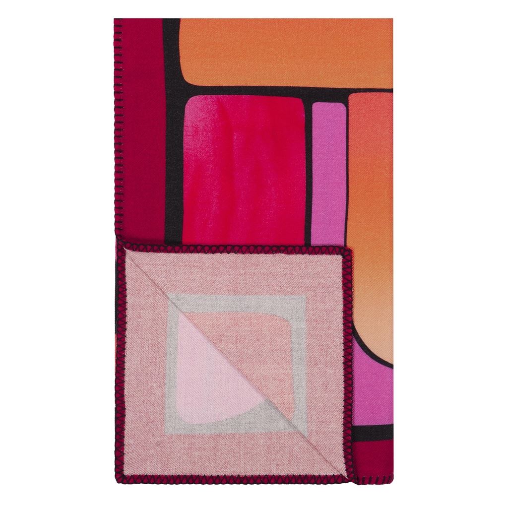 Decke GRAPHE MAGENTA aus Morino-Wolle von Christian Lacroix