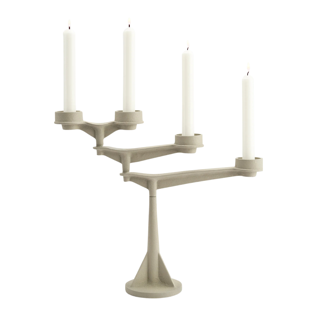 Spin Mini Candelabra - Kerzenständer in beige-grau