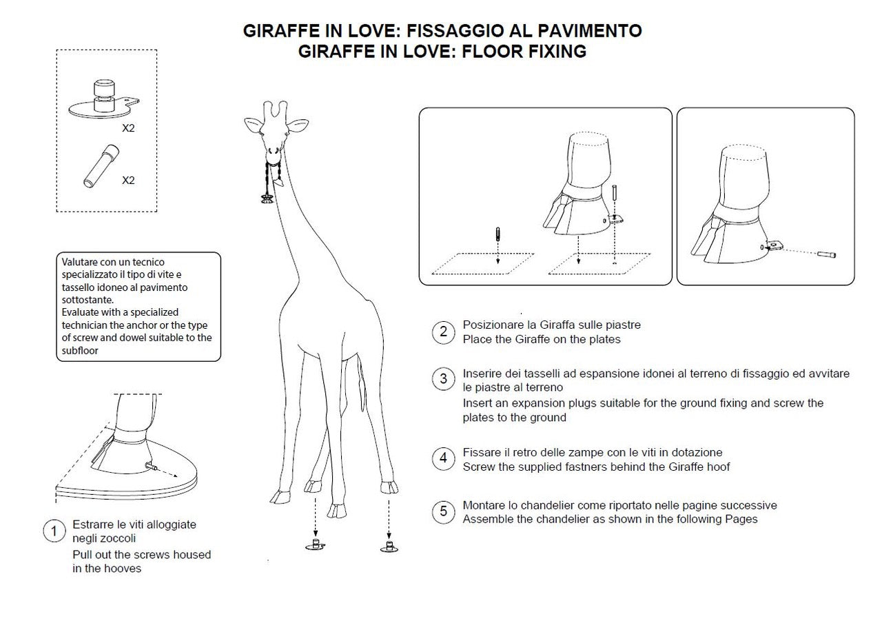 Lámpara de pie GIRAFFE IN LOVE M OUTDOOR, H 2,65 metros - blanco