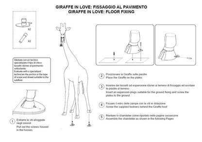 Lámpara de pie GIRAFFE IN LOVE M OUTDOOR, H 2,65 metros - blanco