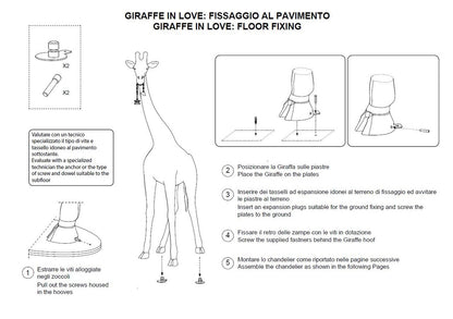 Lámpara de pie GIRAFFE IN LOVE M OUTDOOR, H 2,65 metros - blanco