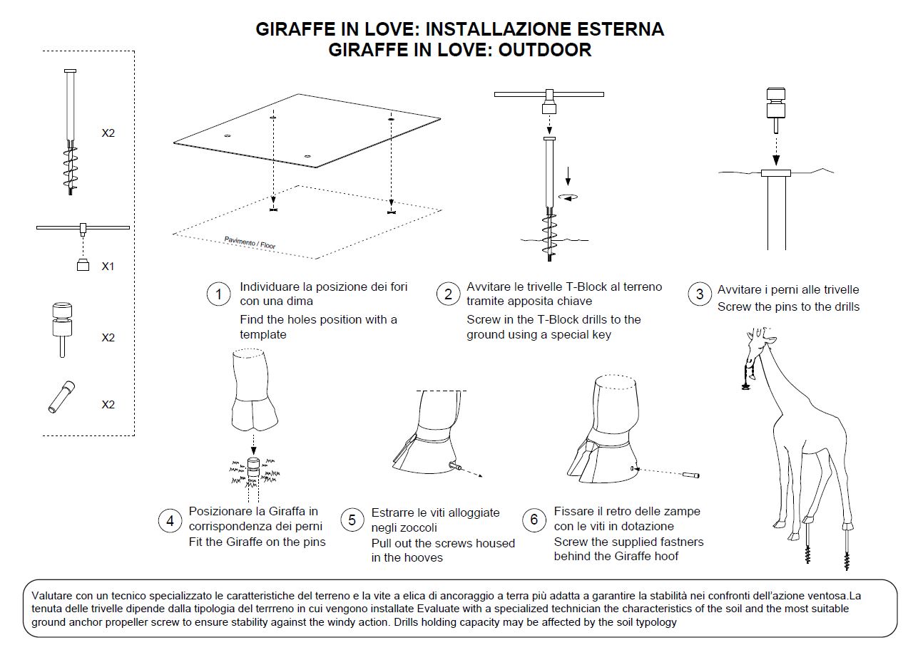 Lámpara de pie GIRAFFE IN LOVE M OUTDOOR, H 2,65 metros - blanco