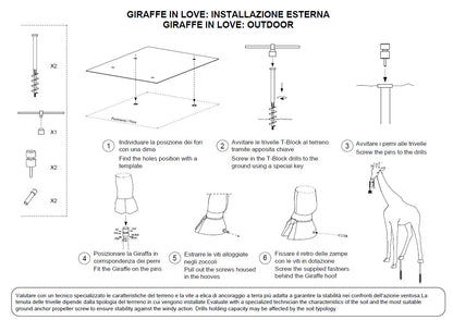 Lámpara de pie GIRAFFE IN LOVE M OUTDOOR, H 2,65 metros - blanco