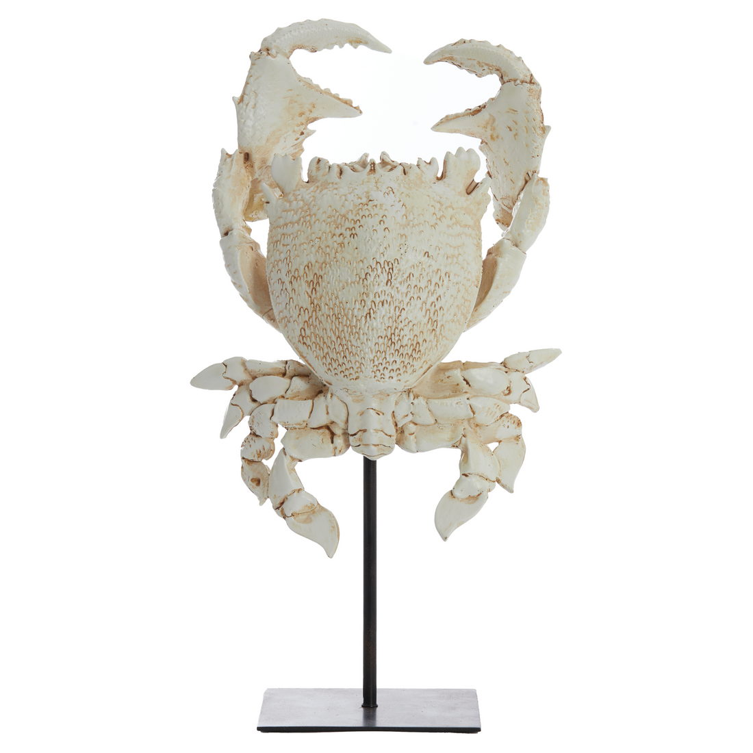 Deko-Ornament "Crab" von Light &amp; Living in gebrochenem Weiß auf Fuß
