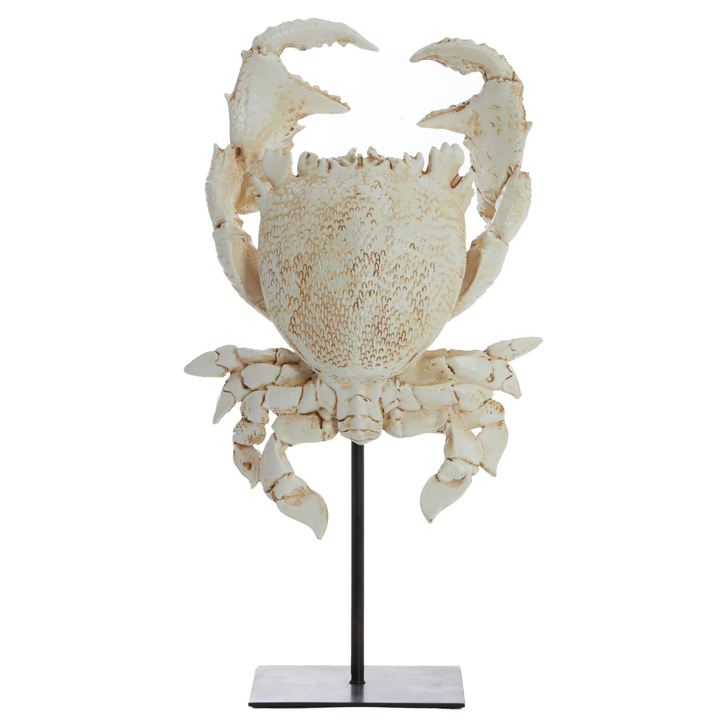 Deko-Ornament "Crab" von Light &amp; Living in gebrochenem Weiß auf Fuß
