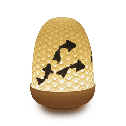 Porzellanlampe mit feinen Lithophanie-Gravuren und Touch-Dimmer
