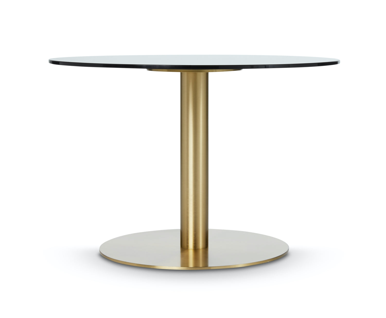 Runder Beistelltisch mit spiegelnder Glasplatte - von Tom Dixon