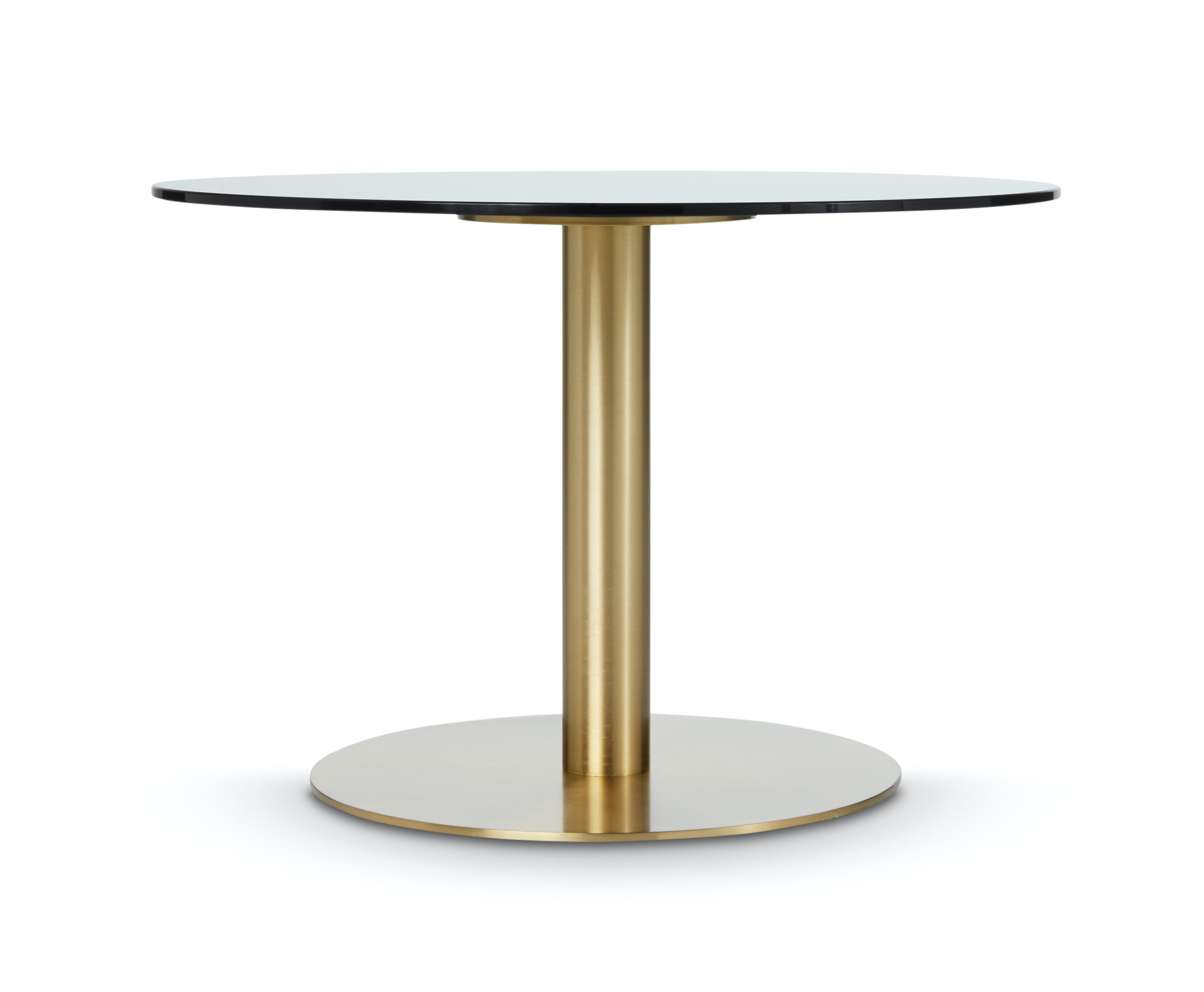 Runder Beistelltisch mit spiegelnder Glasplatte - von Tom Dixon