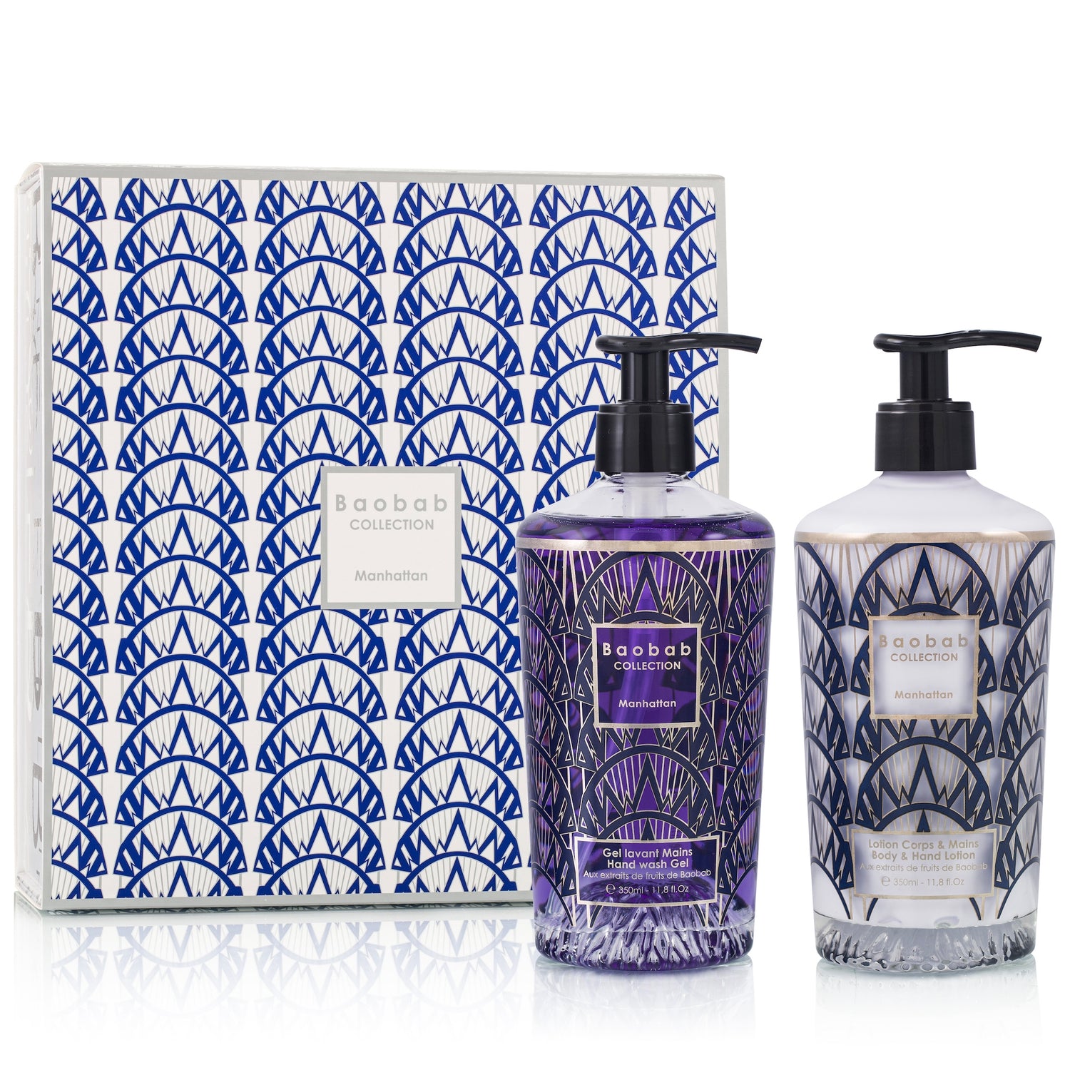 Baobab Collection – Geschenkbox „Manhattan“: Handgel &amp; Bodylotion (2 x 350 ml)