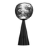 Melt Small Portable Light von Tom Dixon in Schwarz mit verspiegelter Oberfläche und organischem Schmelzglas Effekt im eingeschalteten Zustand.