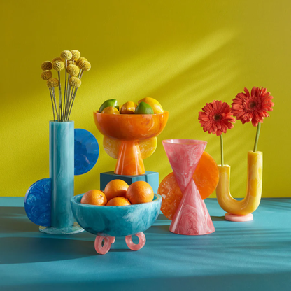 Nahaufnahme der pinkfarbenen Ringbasis der Mustique Schale.