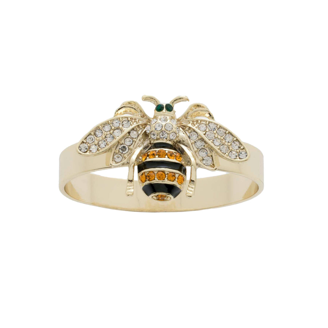 Serviettenring mit Motiv Biene in gold mit Kristallen darauf
