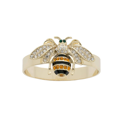 Serviettenring mit Motiv Biene in gold mit Kristallen darauf