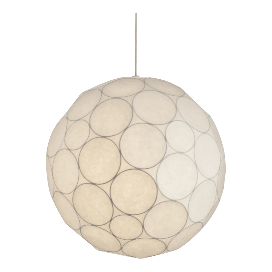 Soft Large Pendant White Sprayed TPU hängt in modernem Wohnraum mit diffusem Licht