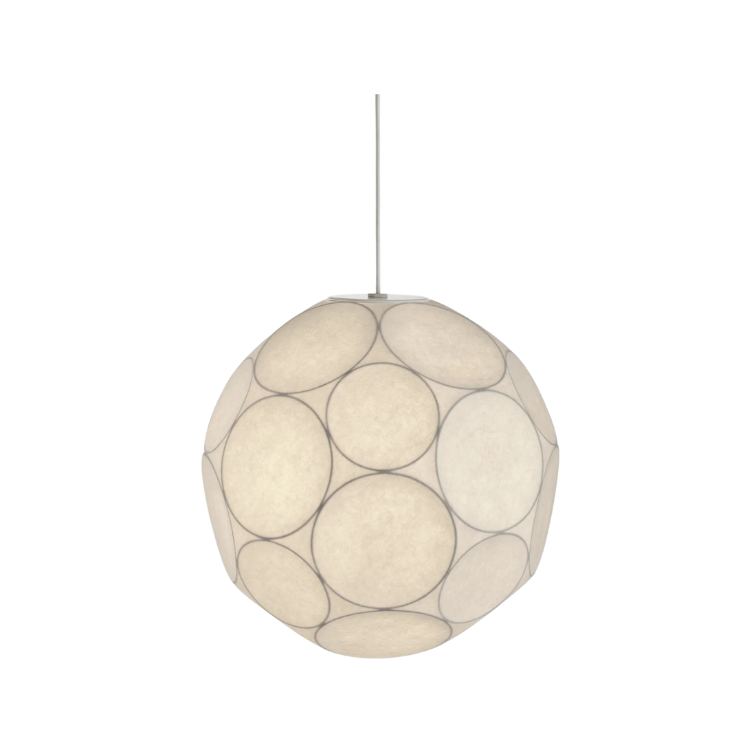 Soft Medium Pendant White Sprayed TPU hängt in modernem Wohnraum mit diffusem Licht