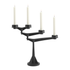 Schwarzer Spin Mini Candelabra aus Gusseisen von Tom Dixon als kompakter Design Kerzenhalter mit beweglichen Elementen