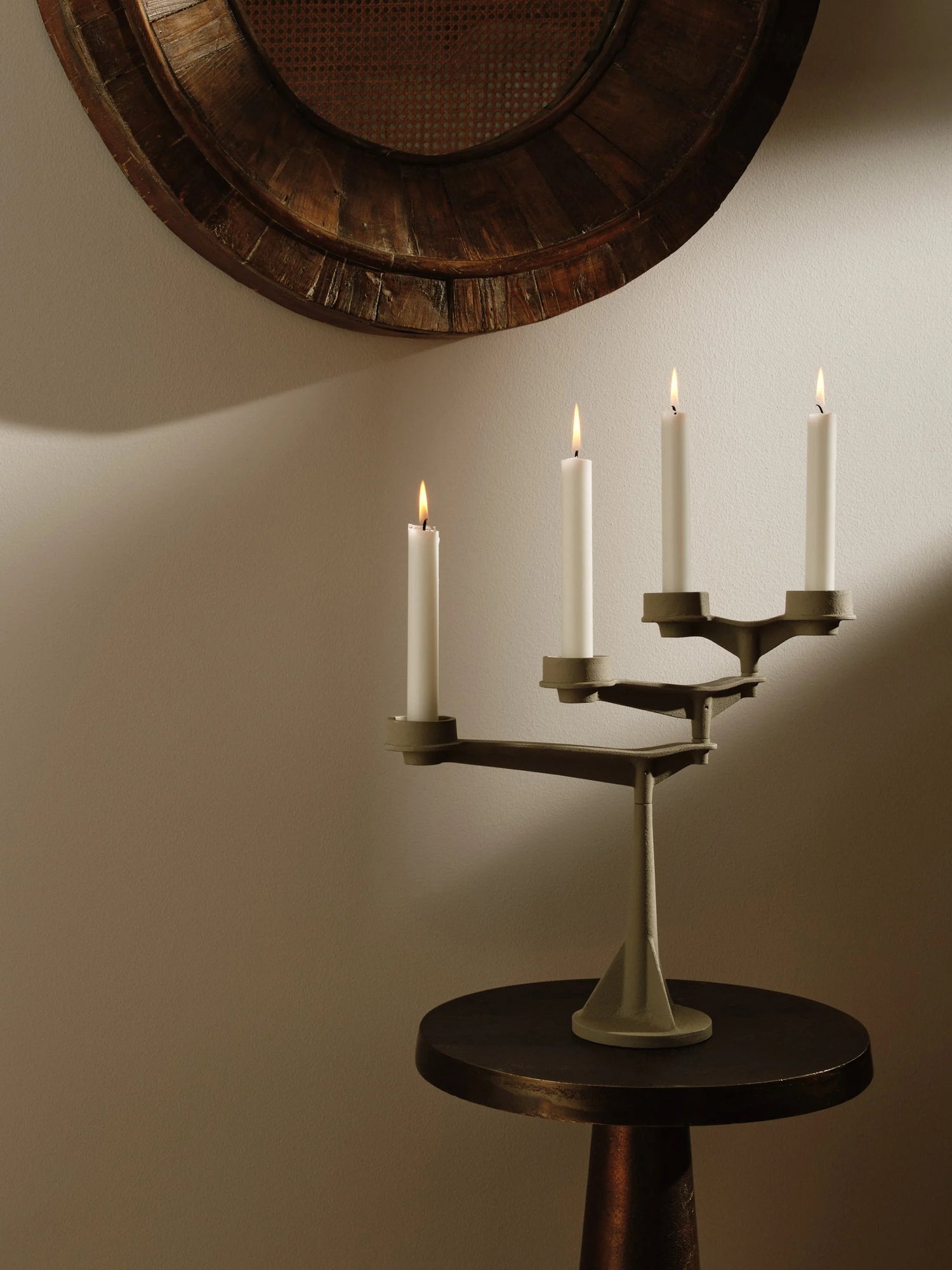 Spin Mini Candelabra - Kerzenständer in beige-grau