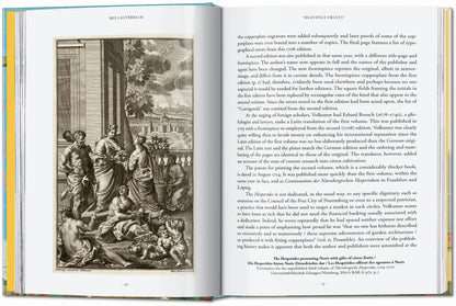 Historische Darstellung verschiedener Zitrusfrüchte in kunstvoll arrangierten Gartenlandschaften.