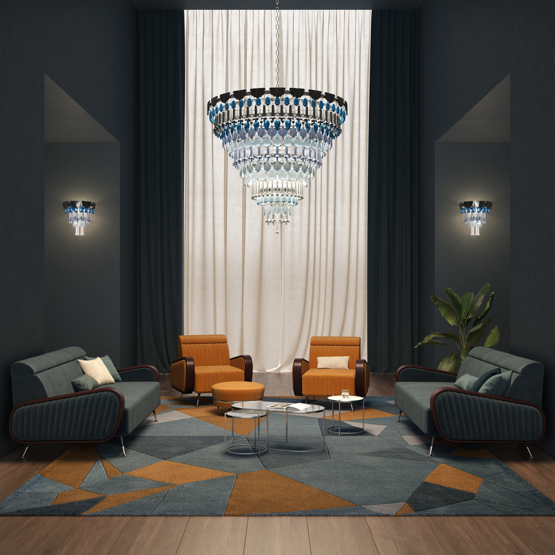 Lladró SEASONS WALL SCONCE – WINTER mit kunstvollen Porzellan-Elementen