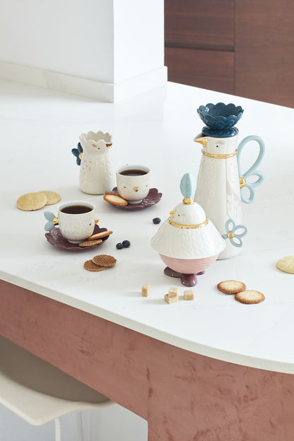 Porzellan Milchkännchen Kawki mit verspieltem Vogel-Design