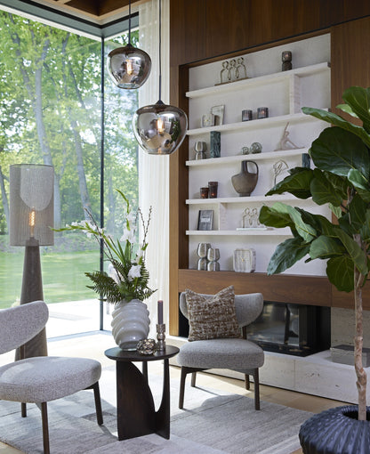 Moderner Teppich aus Wolle in naturfarbenem Muster