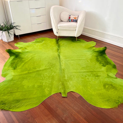 Kuhfell Teppich Apfelgrün