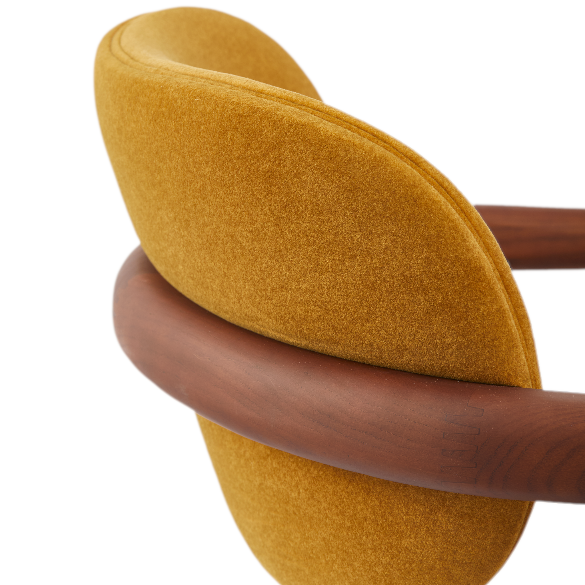 Moderner Dining Chair in Gelb mit weicher Textilpolsterung