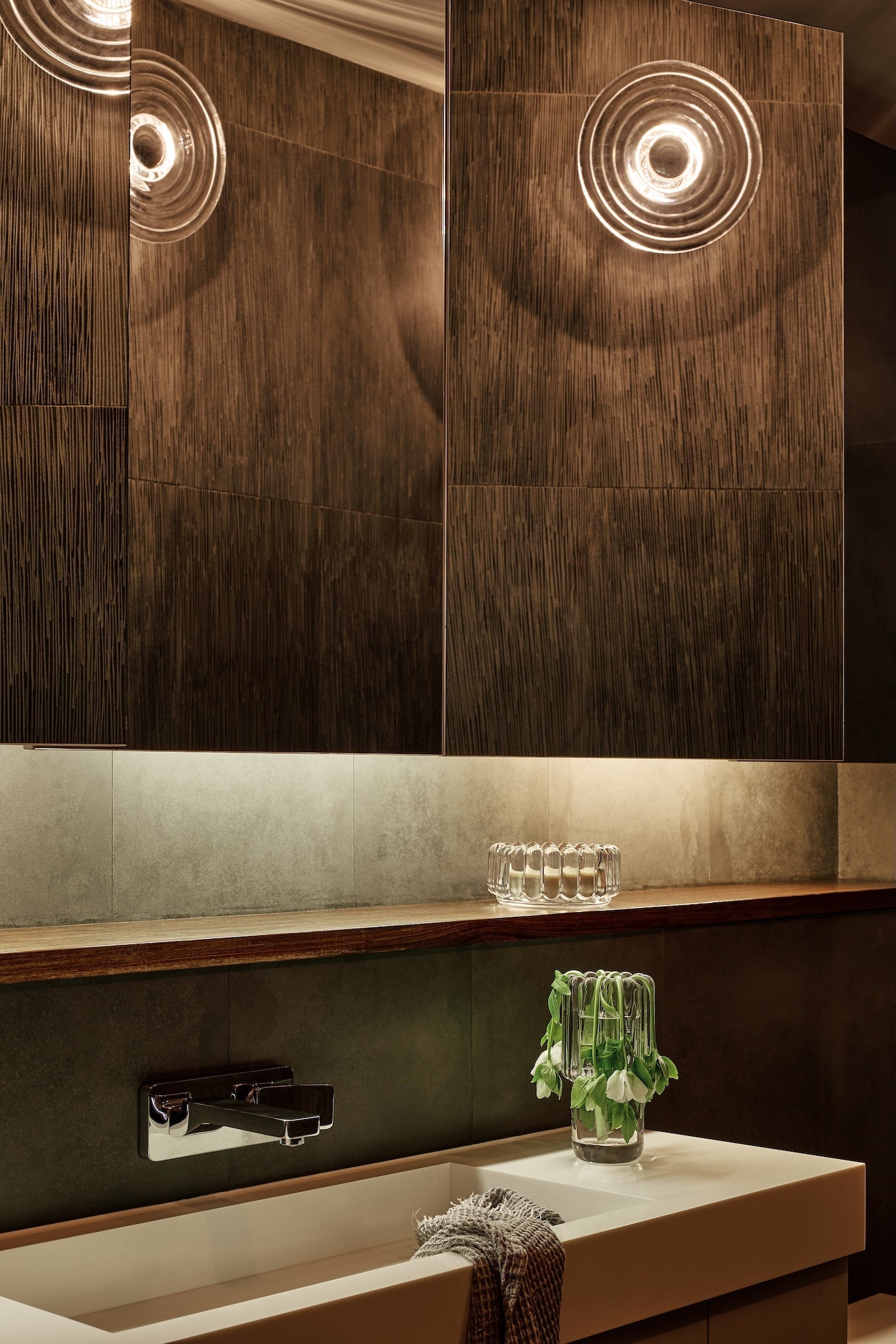 Badezimmer Tom Dixon - Press Mini Surface Light – Clear Pressed Glass