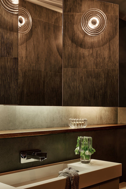 Badezimmer Tom Dixon - Press Mini Surface Light – Clear Pressed Glass