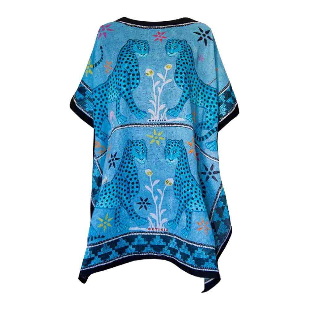 Strandkleid hellblau cyan / bunt