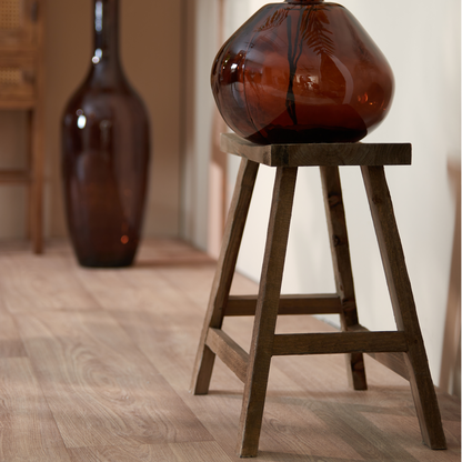 Rustikaler Holzhocker von Light &amp; Living in Braun