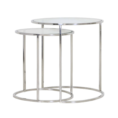 Beistelltisch DUARTE Glas Nickel von Light and Living